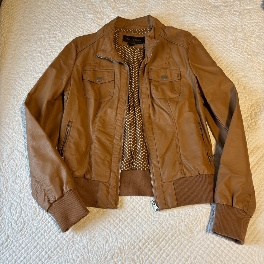Ci Sono Women's Brown Faux Leather Jacket